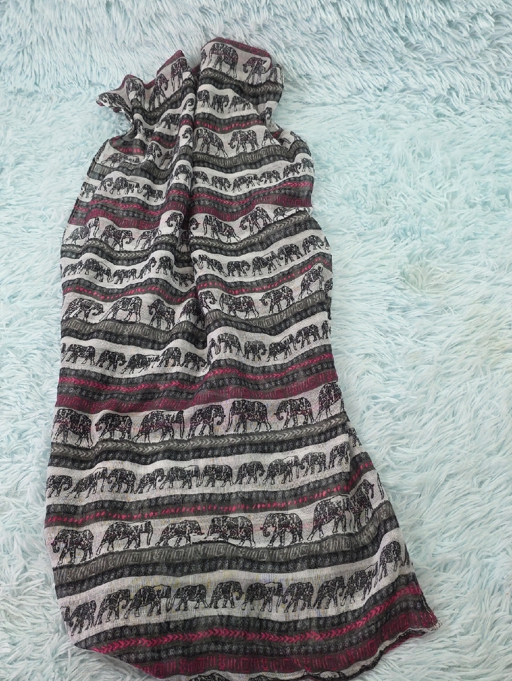 Bohemian Tribal Elephant Infinity Scarf Lightweight